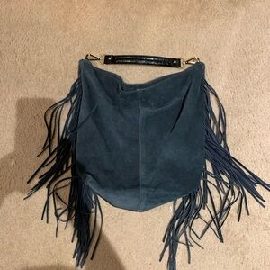 ZARA Blue Suede Purse-EUC!!!!💕